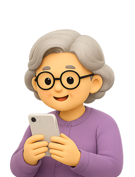 Grandma photo upload illustration